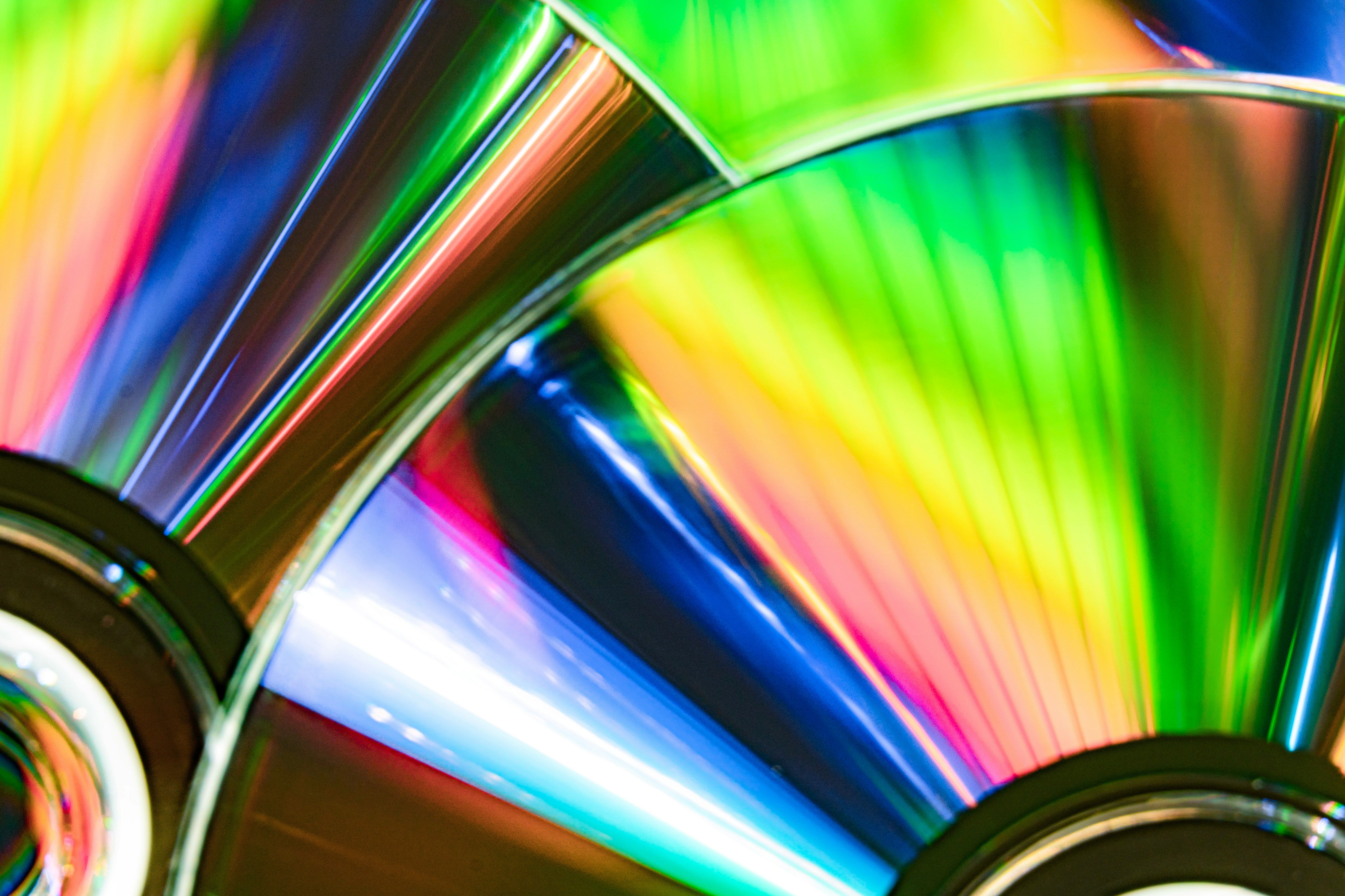 Rainbow reflections on CDs