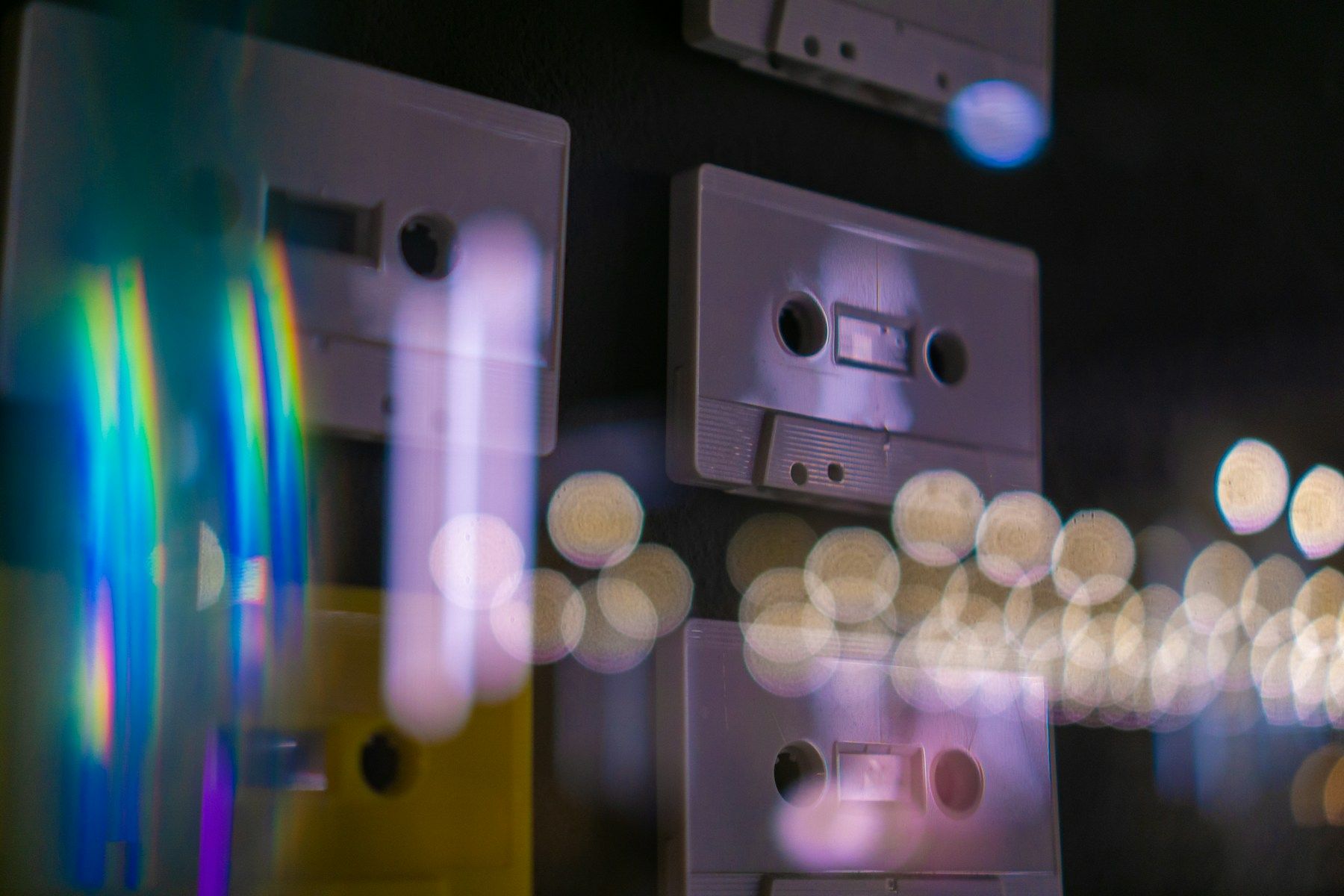 Wall of cassette tapes